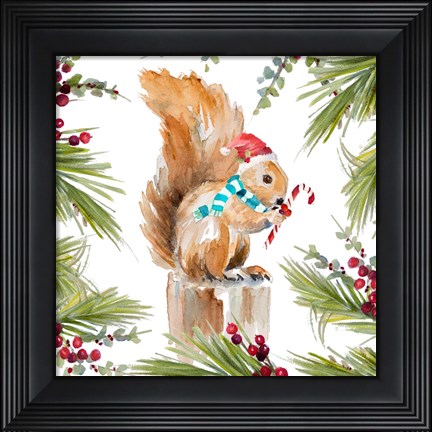 Framed Holiday Squirrel Print