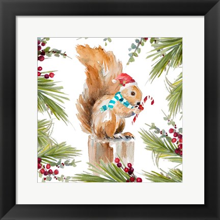 Framed Holiday Squirrel Print