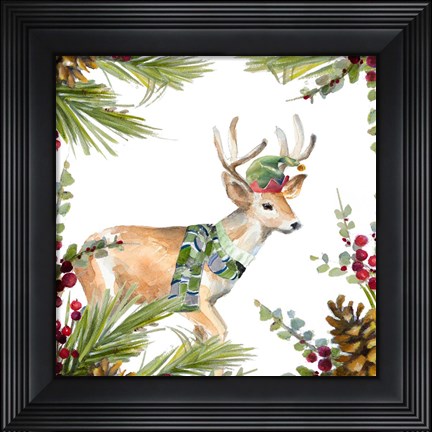 Framed Holiday Deer Print
