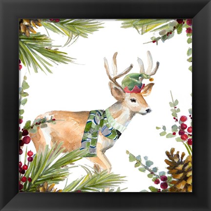 Framed Holiday Deer Print