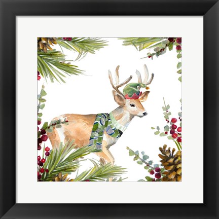 Framed Holiday Deer Print