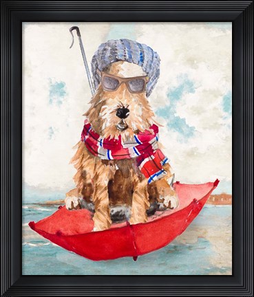 Framed French Airedale Terrier Print
