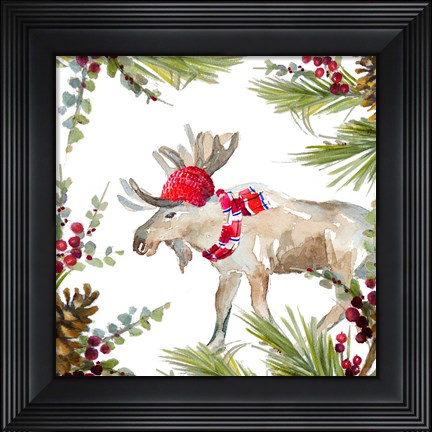 Framed Holiday Moose Print