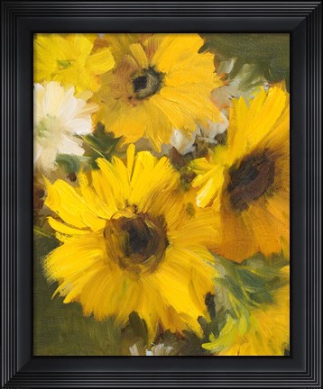 Framed Bright Yellow Sunflowers Print