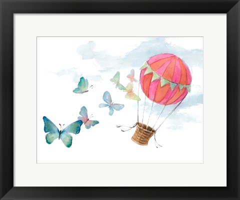 Framed Fluttering Hot Balloon Ride Print