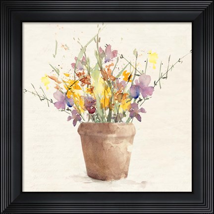 Framed Potted Wildflowers I Print