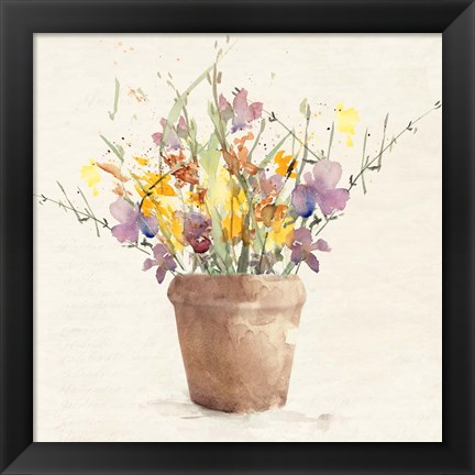 Framed Potted Wildflowers I Print