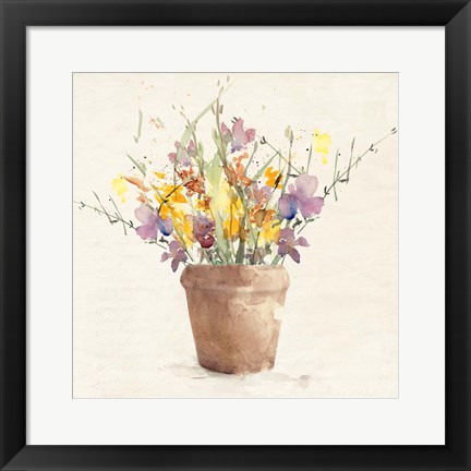 Framed Potted Wildflowers I Print