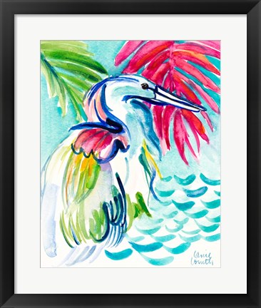 Framed Happy Heron Print