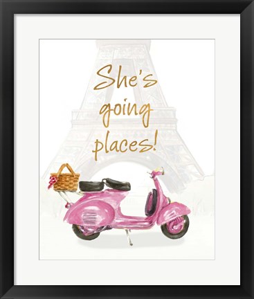 Framed She&#39;s Going Places I Print