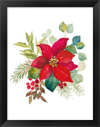 Framed Blooming Poinsettia I Print