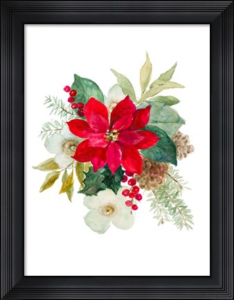 Framed Blooming Poinsettia II Print