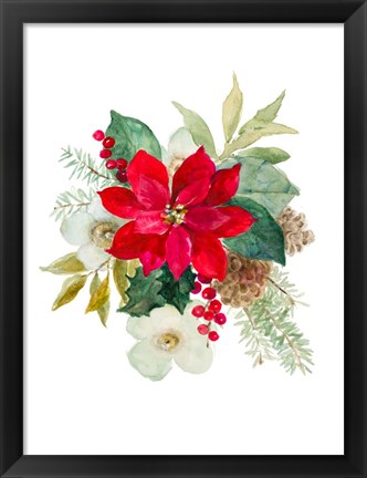 Framed Blooming Poinsettia II Print