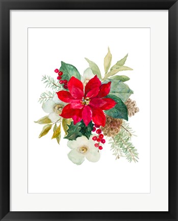 Framed Blooming Poinsettia II Print