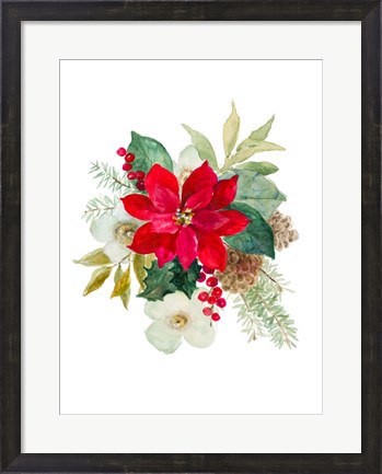 Framed Blooming Poinsettia II Print