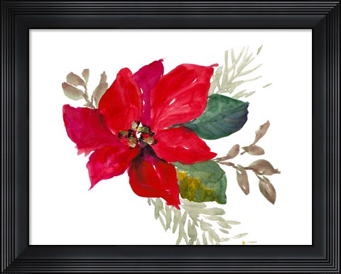 Framed Bright Poinsettia I Print