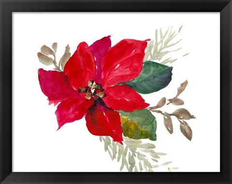 Framed Bright Poinsettia I Print