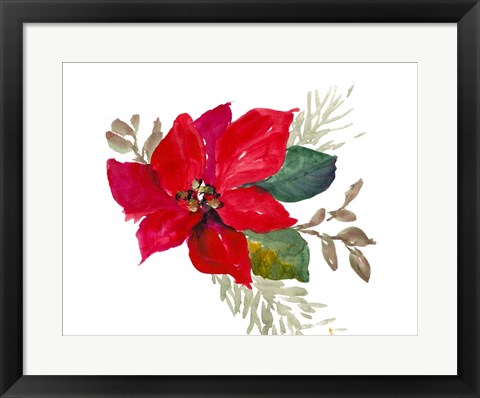 Framed Bright Poinsettia I Print