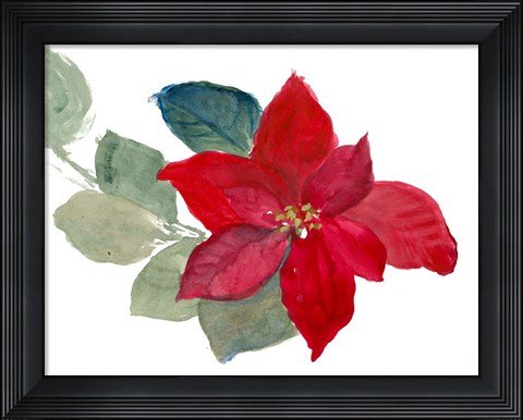Framed Bright Poinsettia II Print