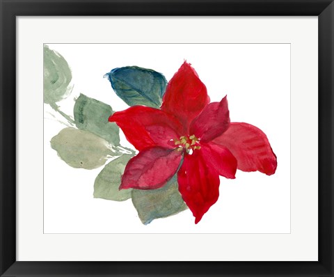 Framed Bright Poinsettia II Print