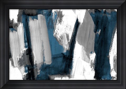 Framed Silver And Dark Rhythm I Print
