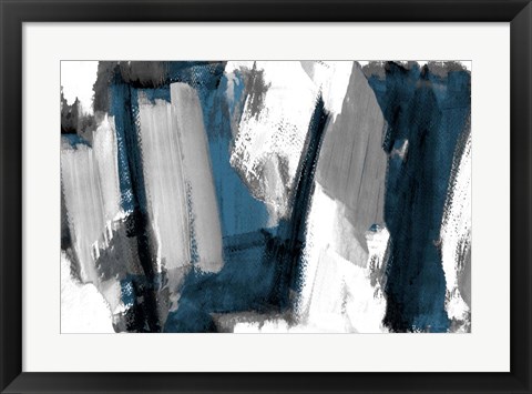 Framed Silver And Dark Rhythm I Print