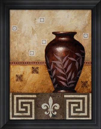 Framed Mahogany Urn I Print