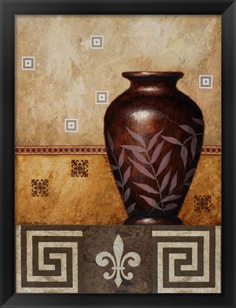 Framed Mahogany Urn I Print