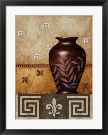 Framed Mahogany Urn I Print