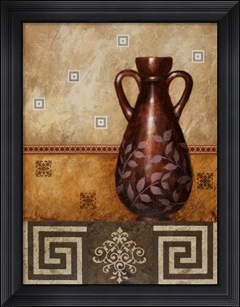 Framed Mahogany Urn II Print
