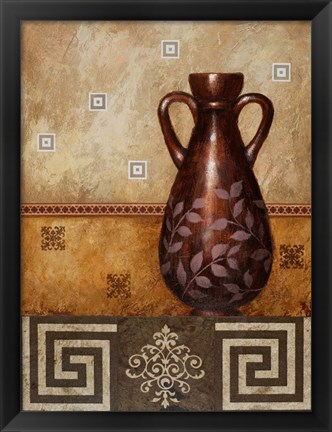 Framed Mahogany Urn II Print