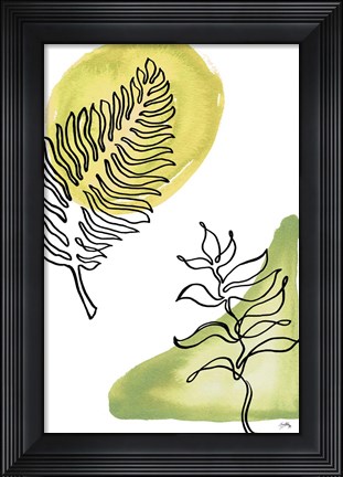 Framed Tropical Palm Contours I Print