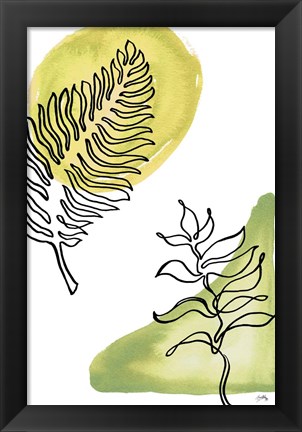 Framed Tropical Palm Contours I Print