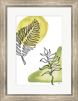 Framed Tropical Palm Contours I Print