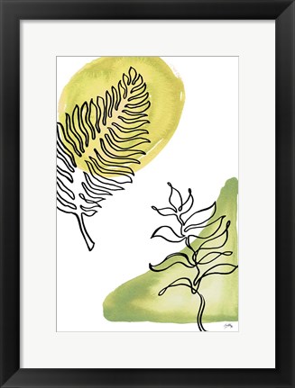 Framed Tropical Palm Contours I Print