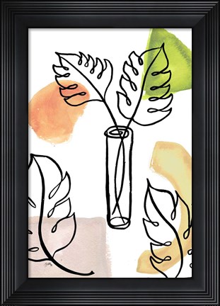 Framed Tropical Palm Contours II Print