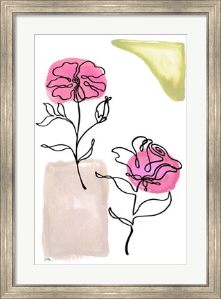 Framed Modern Floral Line I Print