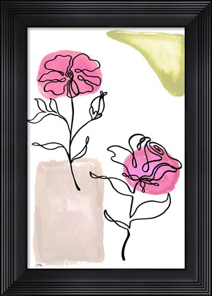 Framed Modern Floral Line I Print