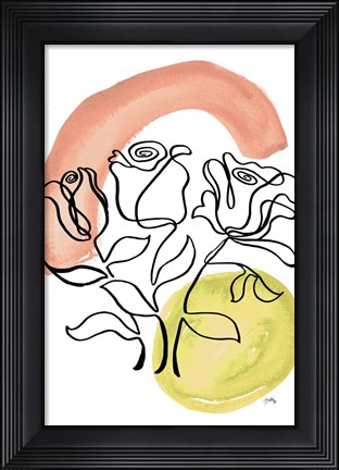 Framed Modern Floral Line II Print