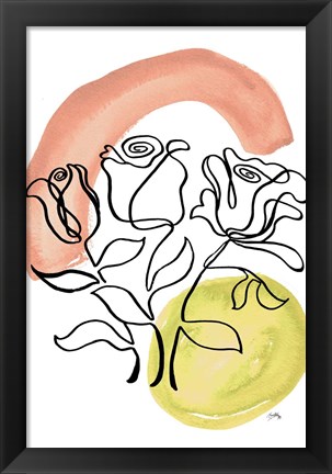 Framed Modern Floral Line II Print