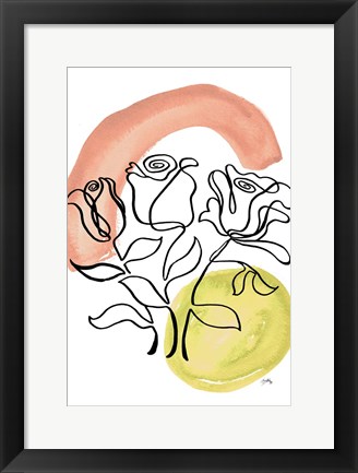 Framed Modern Floral Line II Print