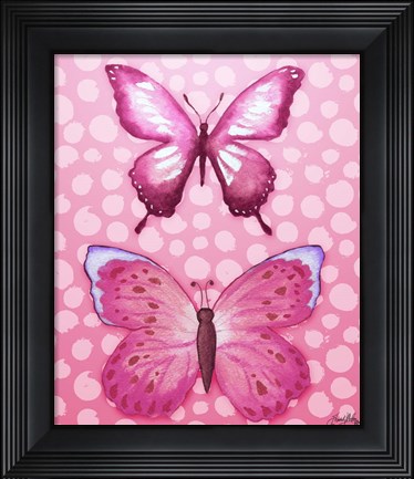Framed Butterfly Duo in Pink Print