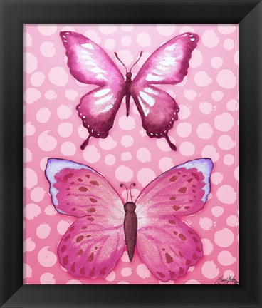 Framed Butterfly Duo in Pink Print