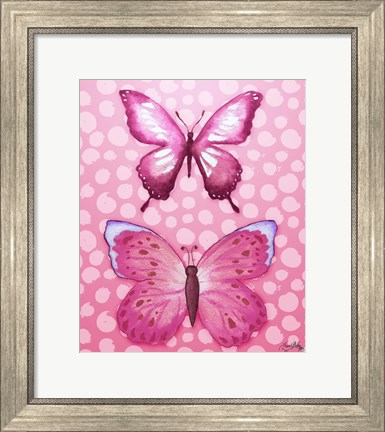 Framed Butterfly Duo in Pink Print