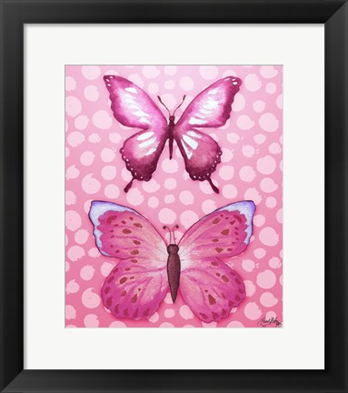 Framed Butterfly Duo in Pink Print