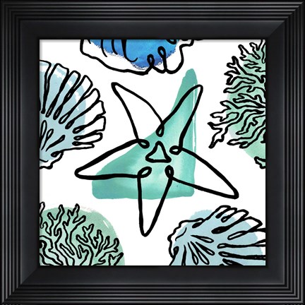 Framed Coastal Contours Fusion II Print