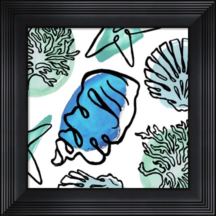 Framed Coastal Contours Fusion III Print