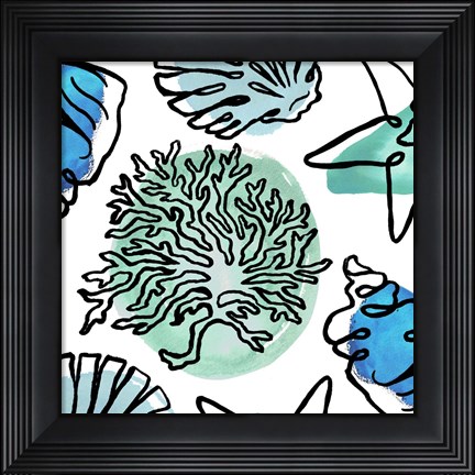 Framed Coastal Contours Fusion IV Print