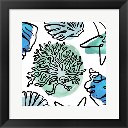 Framed Coastal Contours Fusion IV Print