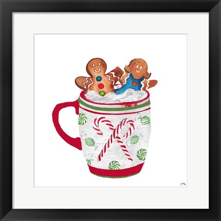 Framed Gingerbread and a Mug Full of Cocoa I Print